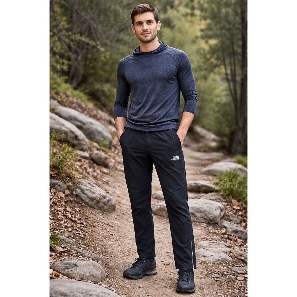 The North Face Men's Softshell Pants‎ Black Large Stretch Zip Ankle Outdoor